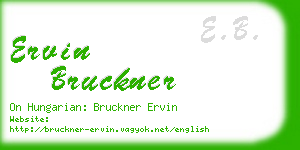 ervin bruckner business card